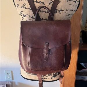 United Colors of Benetton Leather Backpack RARE FIND